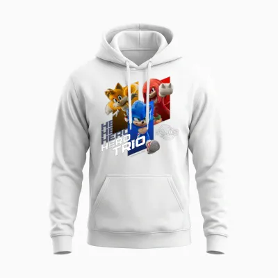 Sonic the Hedgehog 3 - "hero Trio Unisex Hoodie - White