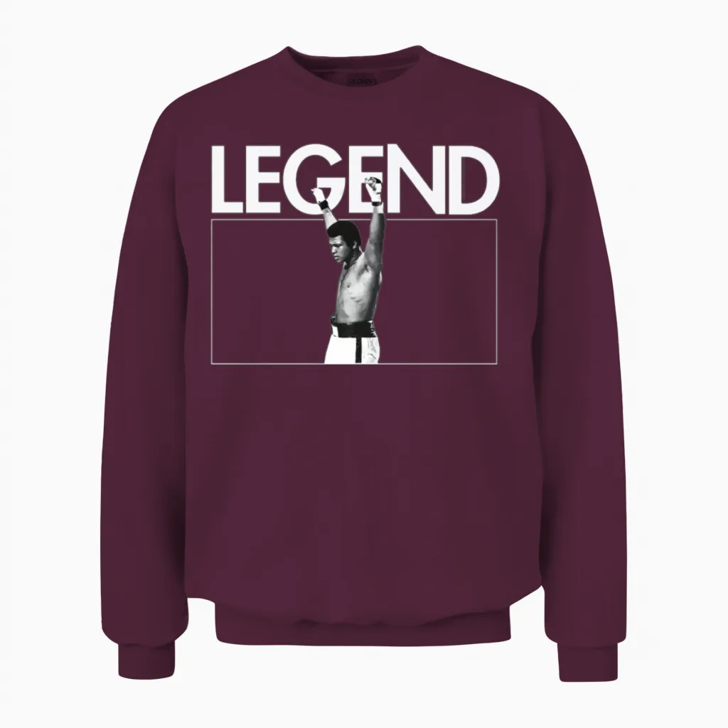 Muhammad Ali Legend Unisex Sweatshirt in Maroon
