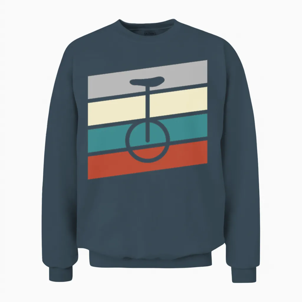 Unicycle Retro Unisex Sweatshirt in Dark Heather