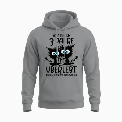 Lederne Hochzeit Ehemann Lederhochzeit 3. Hochzeitstag Unisex Hoodie - Sport Grey