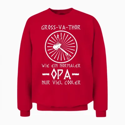 Gross-Va-Thor Wie Ein Normaler Opa Großvater Wikinger Opa Unisex Sweatshirt - Red