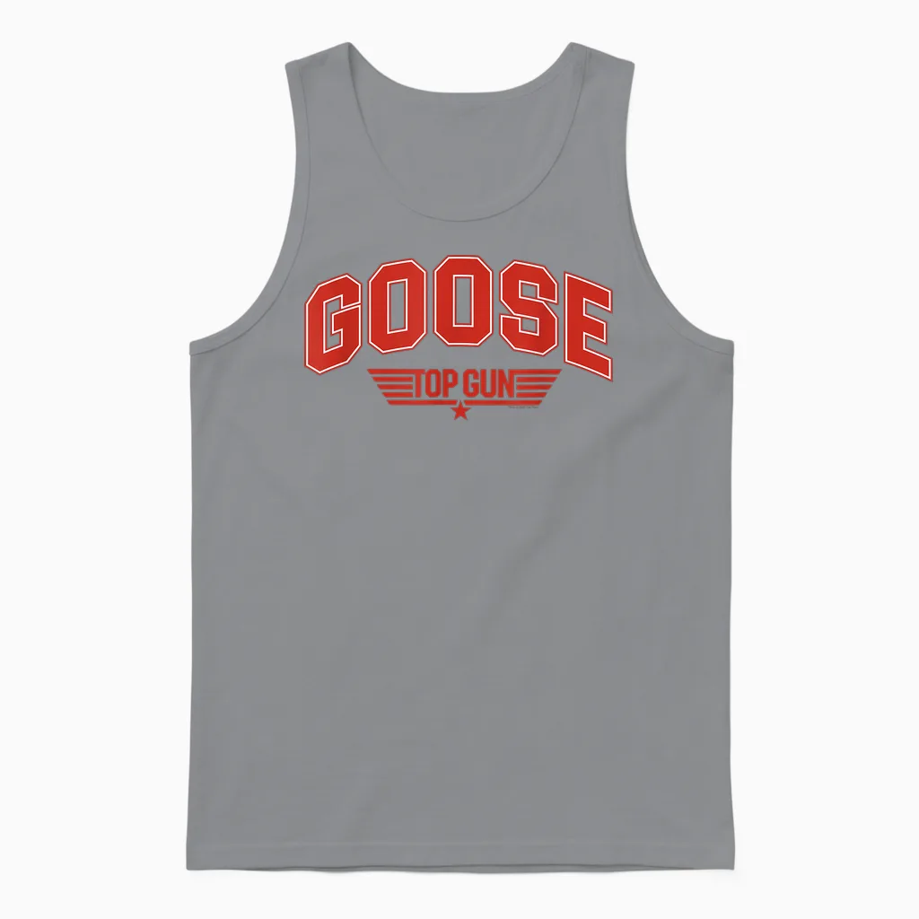 Top Gun Goose Varsity T-Shirt, Black, S Unisex Tank Top in Sport Grey