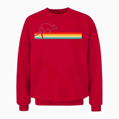 Kangaroo Retro Unisex Sweatshirt - Red