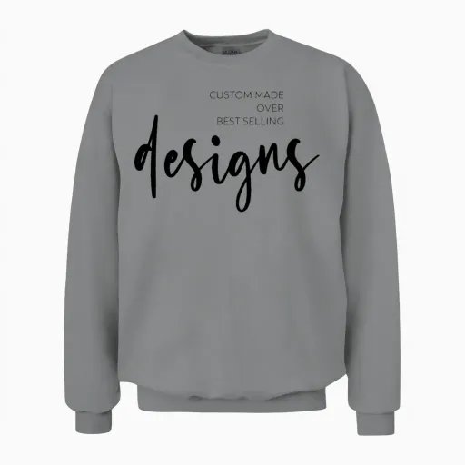 Custom Made Over Best Selling Designs Unisex Sweatshirt in Sport Grey