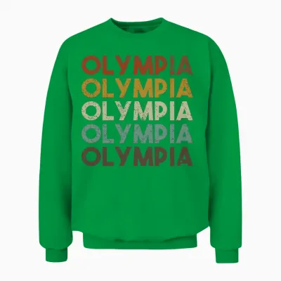 Retro Olympia Washington Unisex Sweatshirt - Irish Green