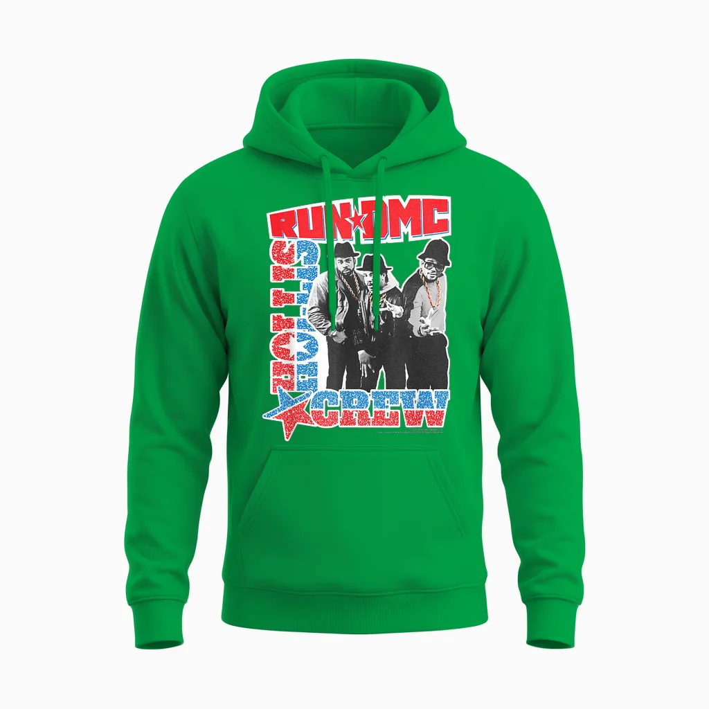 Offizielles Run Dmc Hollis Crew Hip Hop Klassik Retro Band Unisex Hoodie in Irish Green