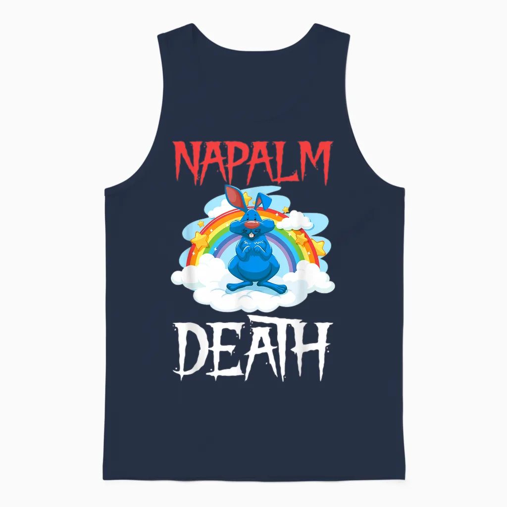 Napalm Tod Rainbow Bunny Rosa Napalm Death Hase Unisex Tank Top in Navy