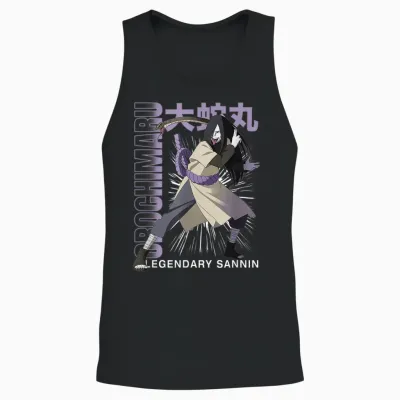 Naruto Shippuden Orochimaru Legendary Sannin Anime T-Shirt, Black, S Unisex Tank Top - Black