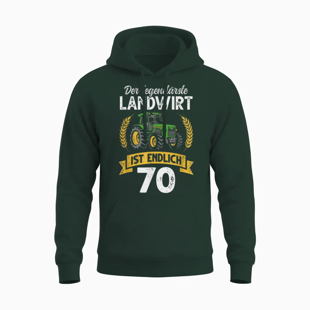 70. Geburtstag Traktor Bauer Landwirt Unisex Hoodie in Forest