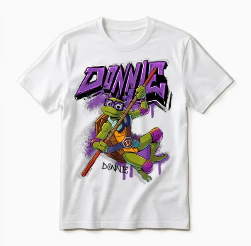 Tales of the Teenage Mutant Ninja Turtles Donnie Graffiti Unisex T-Shirt in White