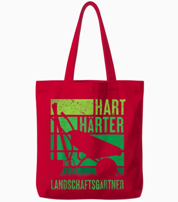 Hart Hardter Landscape Gardener Gardening and Landscaper T-Shirt, Black Tote Bags in Red