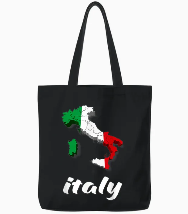 Italien Flagge Italien Liebhaber Italien Shirt Für Mädchen Italien Herren Tote Bags in Black