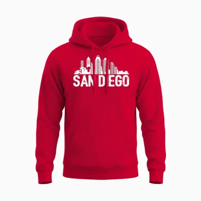 San Diego Skyline Unisex Hoodie - Red