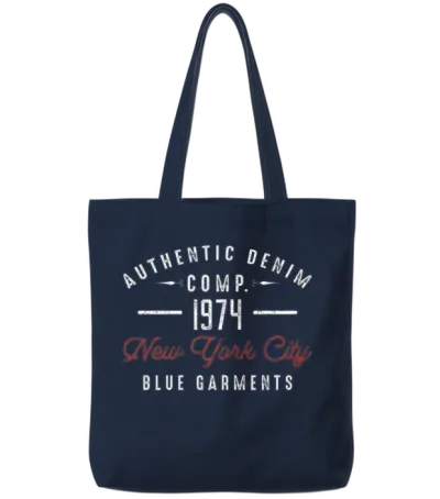 New York City Born in 1974 Vintage Birthday Tote Bags - Navy
