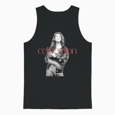 Photo Officielle Du Logo Rouge Celine Dion T-Shirt Haut De Gamme Unisex Tank Top - Black
