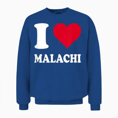 Love Stories I Heart Malachi Unisex-Kids Black Heart Pattern T-Shirt Small Unisex Sweatshirt - Royal