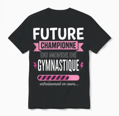 Future Championne De Gymnastique Fille Gymnaste Unisex T-Shirt - Black