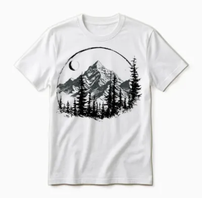 Mountain Forest Vintage Unisex T-Shirt - White