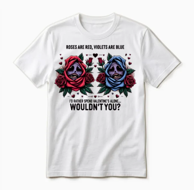 Funny Roses Are Red Violets Are Blue Unisex T-Shirt in White