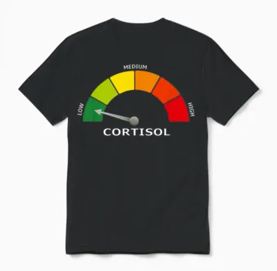 Low Cortisol Meter Funny Biology Psychology and Wellness Unisex T-Shirt - Black