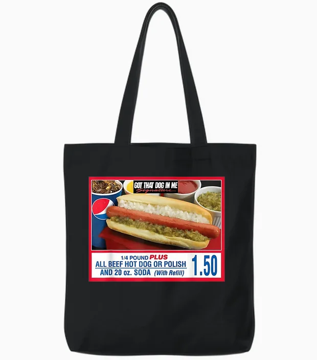 Got That Dog in Me Hot Dog - Sports Meme Food Humor Tote Bags in Black