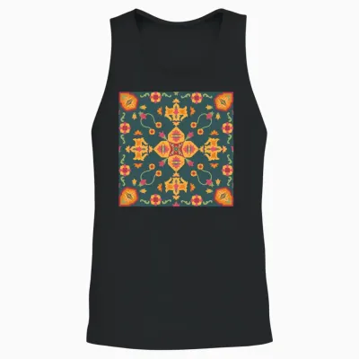 Excellent Iranian Full of Colors Carpet Unisex Tank Top - Black