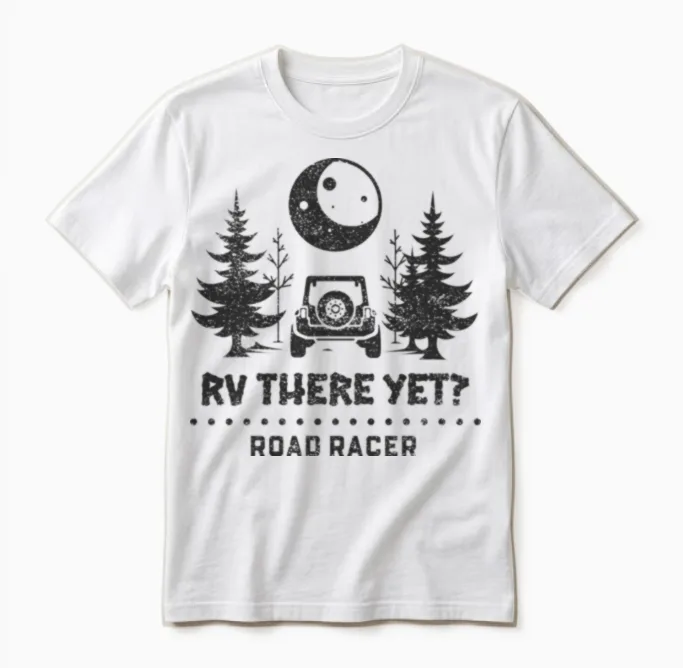 Rv There Yet? Camper Van Rv Camping Gift Unisex T-Shirt in White