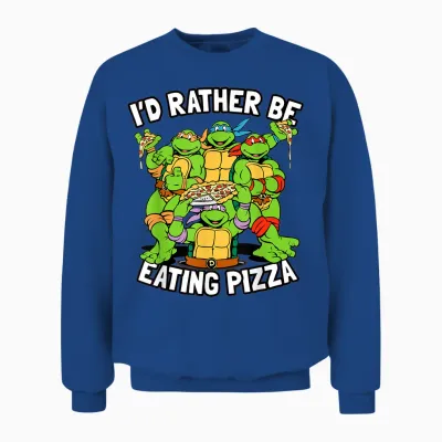 I'd Rather Be Eating Pizza Tmnt Unisex Sweatshirt - Royal