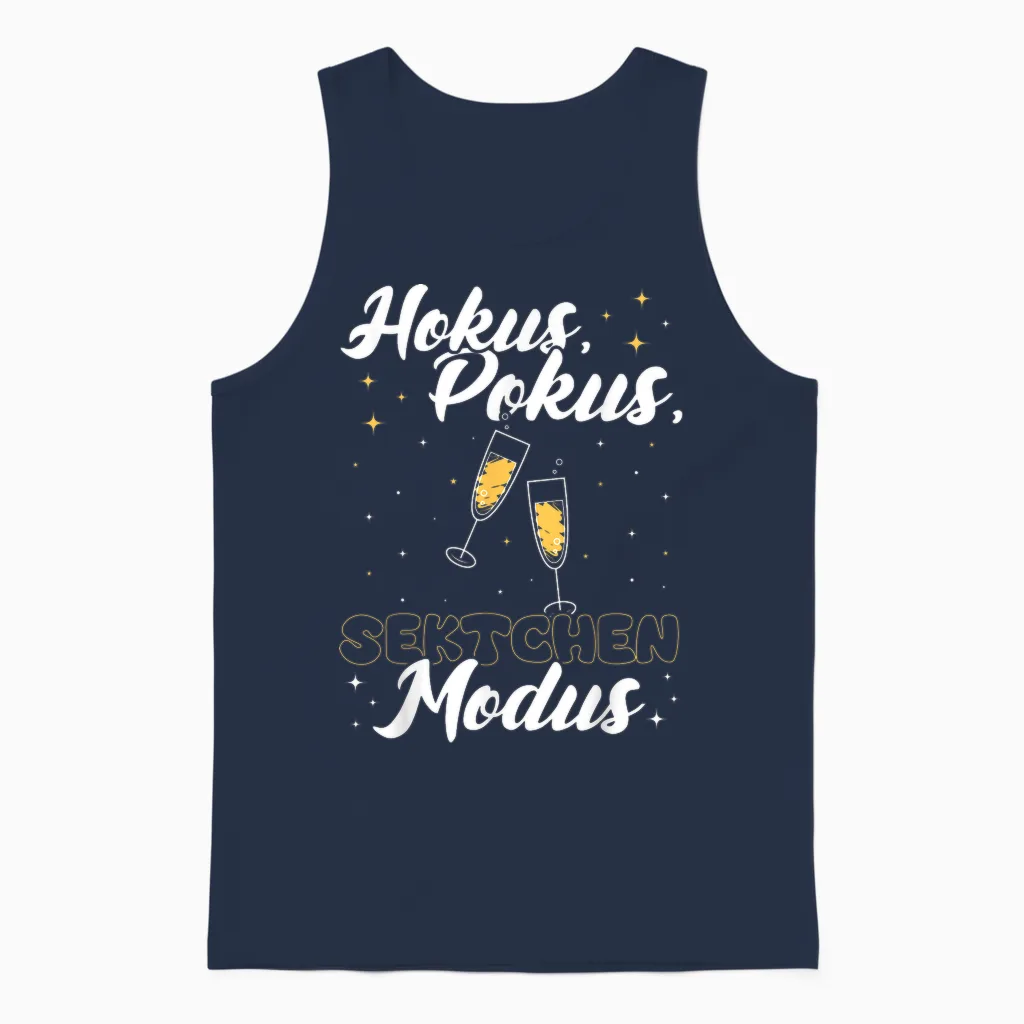 Hokus, Pokus Sektchen Modus! Sekt Spruch Prosecco Genießer Unisex Tank Top in Navy