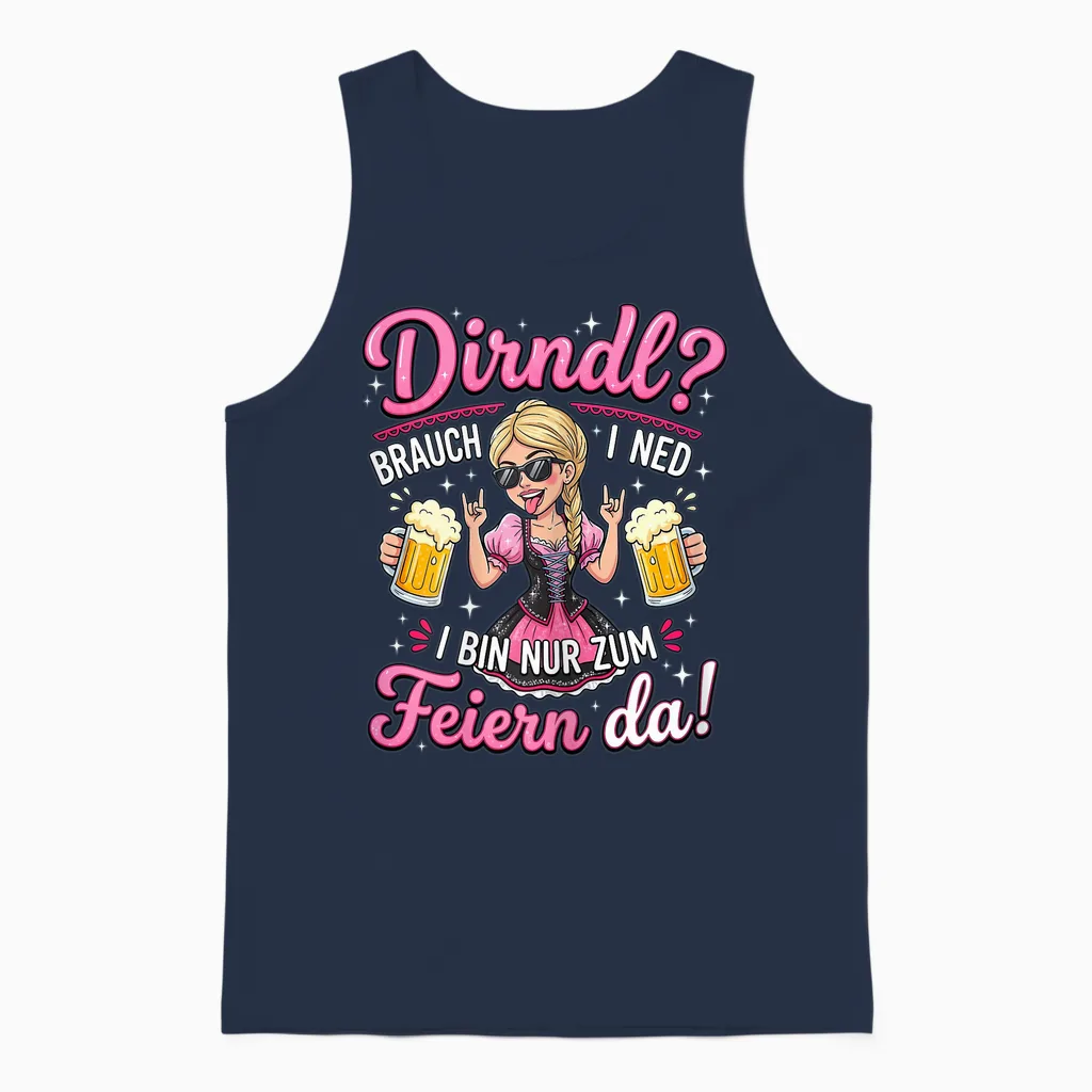 Trachtenshirt Damen Trachten T-Shirt Passend Für Oktoberfest Unisex Tank Top in Navy