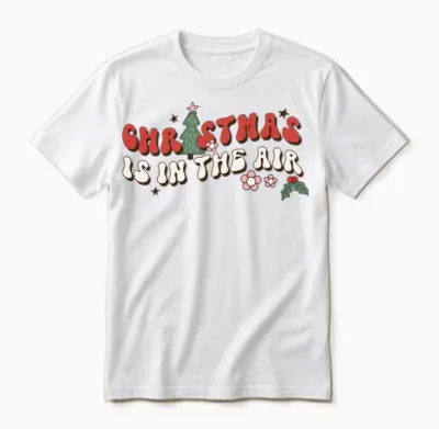 Retro Christmas Unisex T-Shirt - White