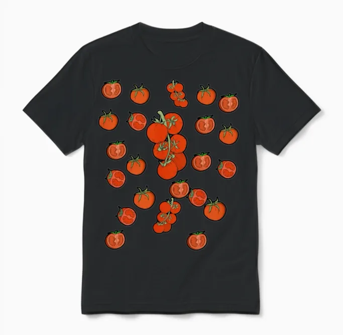 Funny Tomato Outfit Unisex T-Shirt in Black