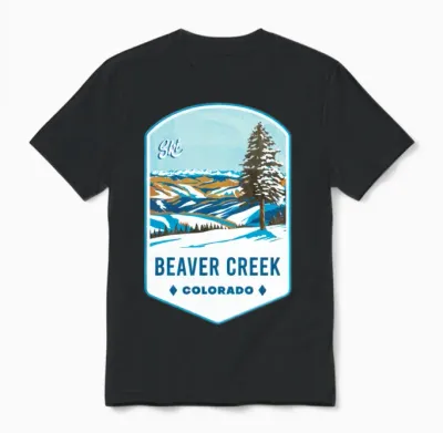 Beaver Creek Colorado Ski Badge Unisex T-Shirt - Black