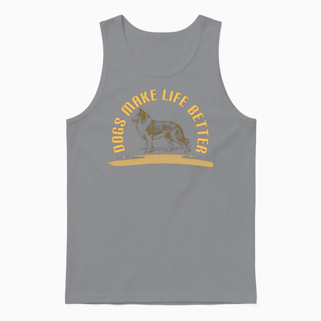 Collie Dog Lovers Unisex Tank Top in Sport Grey