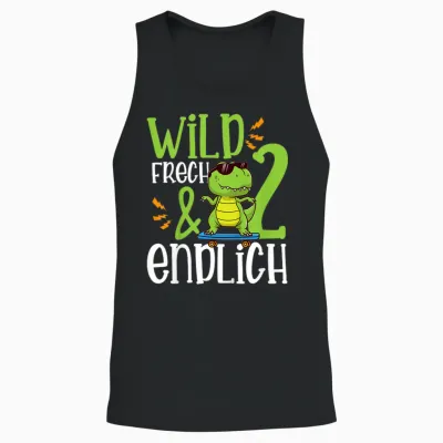 Children's T-Shirt Wild Frech & Finally 2 Second Birthday, Black Unisex Tank Top - Black