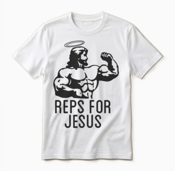 Reps Jesus Funny Christian & Faith Gift Unisex T-Shirt in White