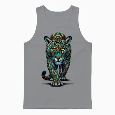 Mandala Art Jaguar Jaguars Zoo Unisex Tank Top - Sport Grey