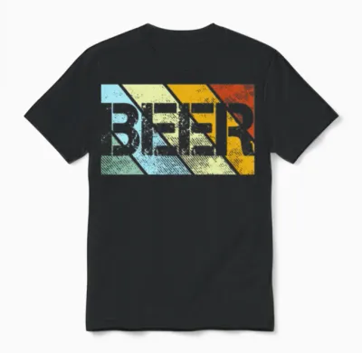 Beer Retro Unisex T-Shirt - Black