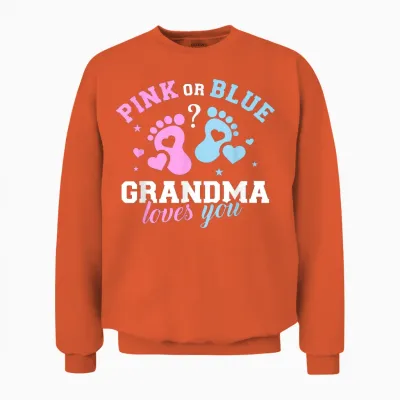 Gender Reveal Grandma Unisex Sweatshirt - Orange