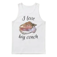 I Love Big Conch Unisex Tank Top - White – 1