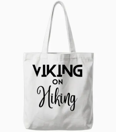 Viking on Hiking Tote Bags - White