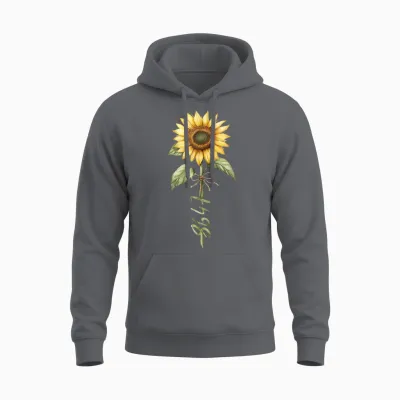 86 47 Floral Sunflower Unisex Hoodie - Charcoal