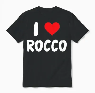 I Love Rocco Heart Unisex T-Shirt - Black