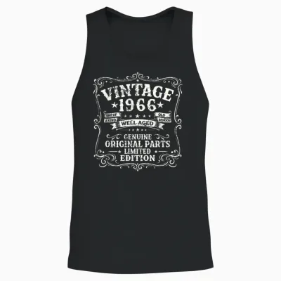 60 Anniversaire Cadeau Homme Et Femme Vintage Année 1966 Unisex Tank Top - Black