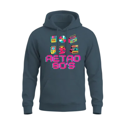 Classic Retro Style Unisex Hoodie - Dark Heather