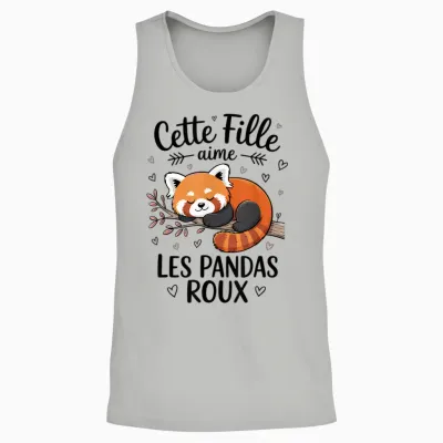 Cute Red Panda Woman Girl Loves Red Pandas Unisex Tank Top - Ash