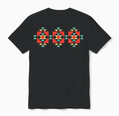 Motif Tribal Amérindien Du Sud-Ouest Santa Fe Unisex T-Shirt - Black