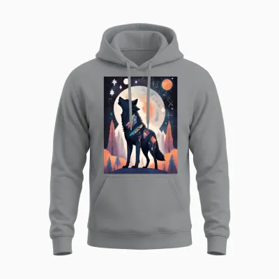 Dreamy Fox Constellation Unisex Hoodie - Sport Grey