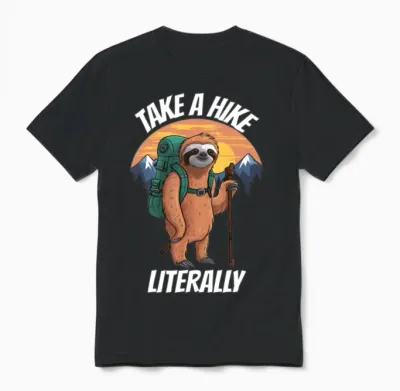 Take a Hike Literally Adirondack Hiking Unisex T-Shirt - Black