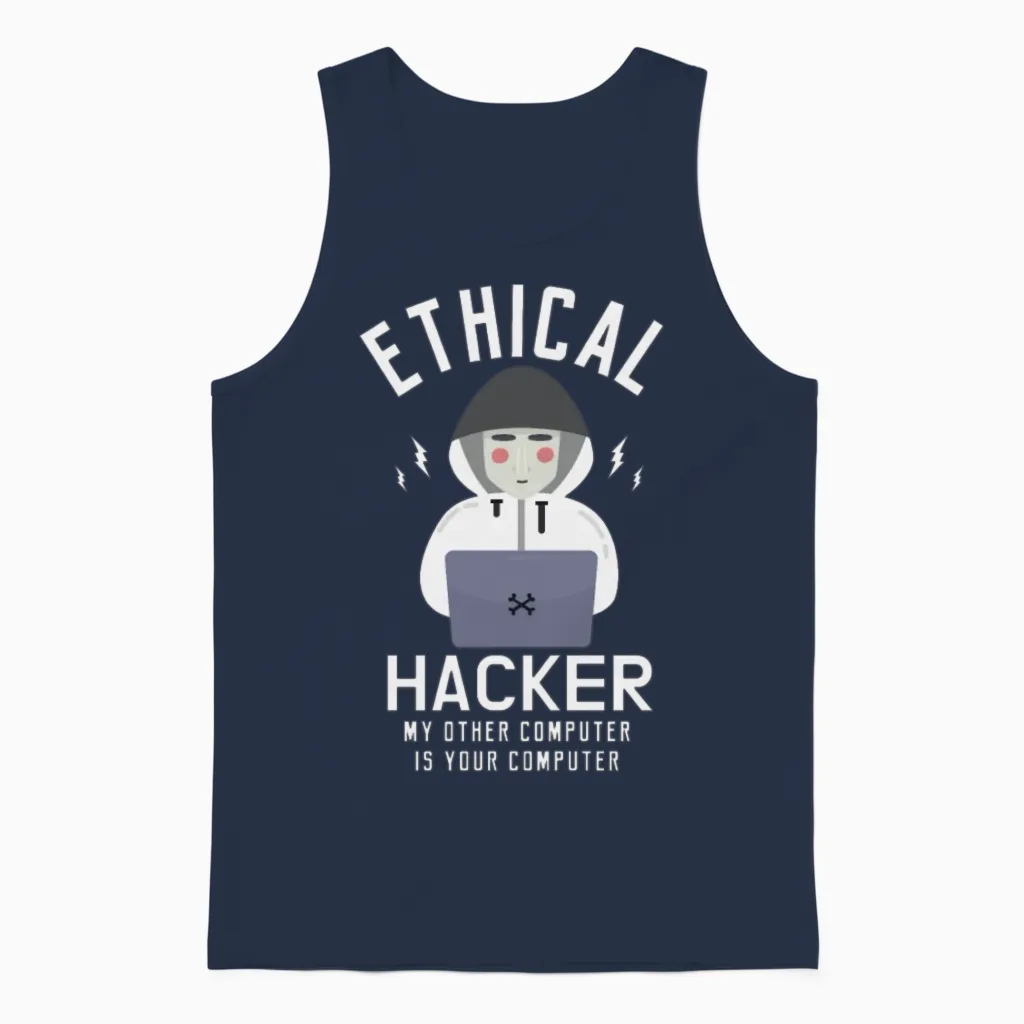 Hacker Gifts for a Ethical Hacker Unisex Tank Top in Navy